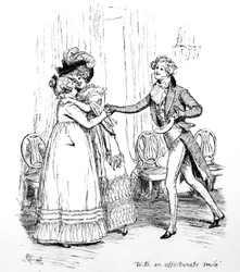 „Z czułym uśmiechem”, ilustracja z „Duma i uprzedzenie” Jane Austen, wydanie z 1894 r.